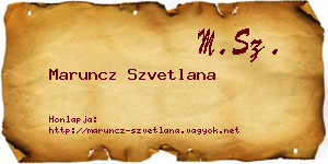 Maruncz Szvetlana névjegykártya